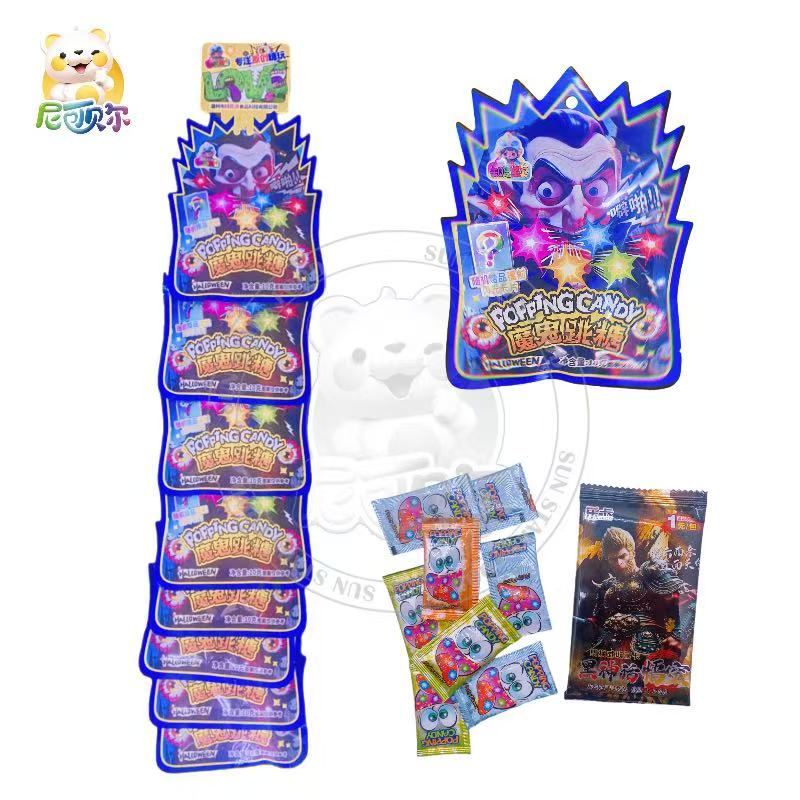 Devil Themed Popping Candy - Novelty Fizzy Snack with Surprise Collectible Cards | Fun Spooky Sweet for Kids & Party Favors