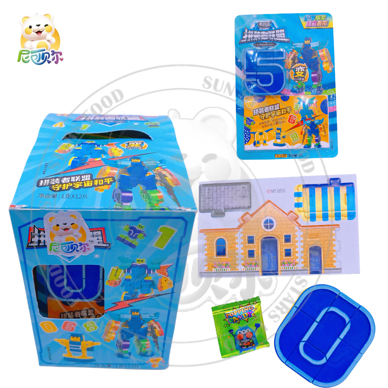 Wholesale mall digital transformation intelligent mecha toys candy can be transformed mecha puzzle toys jump candy toys candy-T578