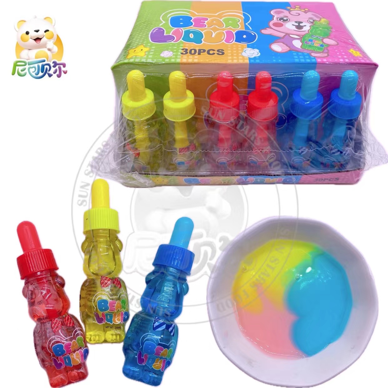 Wholesale Halal OEM Cola Fruit Flavor Sweet Drip Liquid Candy Fruity Box Packaging Candies and Sweets-C151