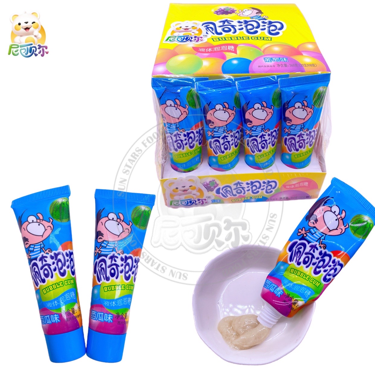 Factory Price Liquid Bubble Gum In Tube Toothpaste Shape Chewing Gum Sweets Chinese Bubble Gum-G372