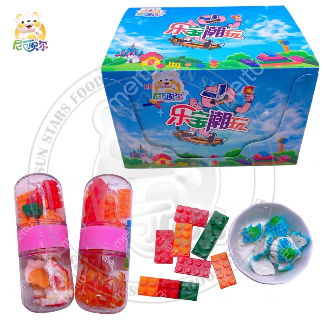 Wholesale Interesting Plastic Toy Block Building Block Set And Various Combinations Of Gummies-T560