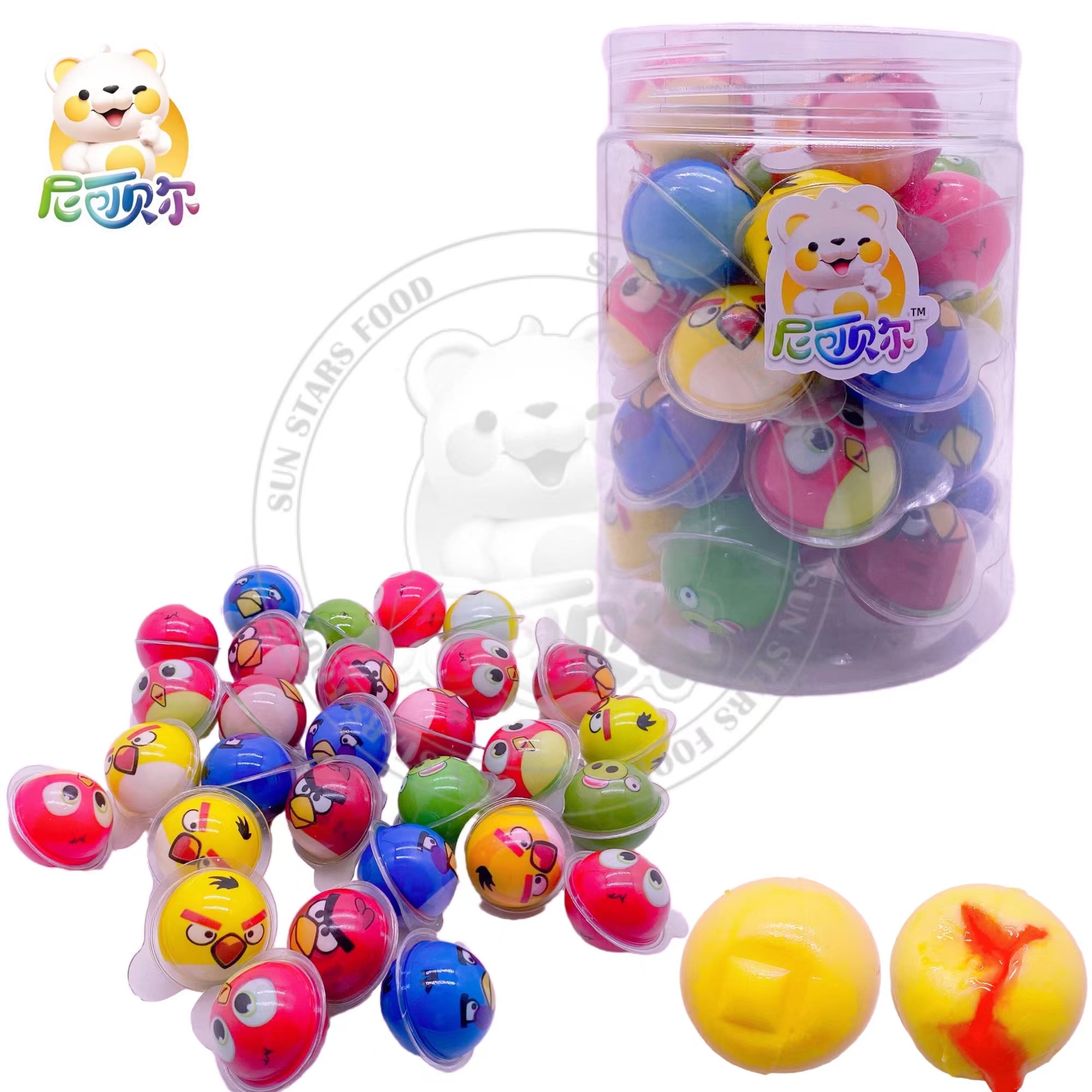 Halloween Candy Fudge Balls Fun Sweet Fruity Cartoon Gummy candy with Jam Filling-G228