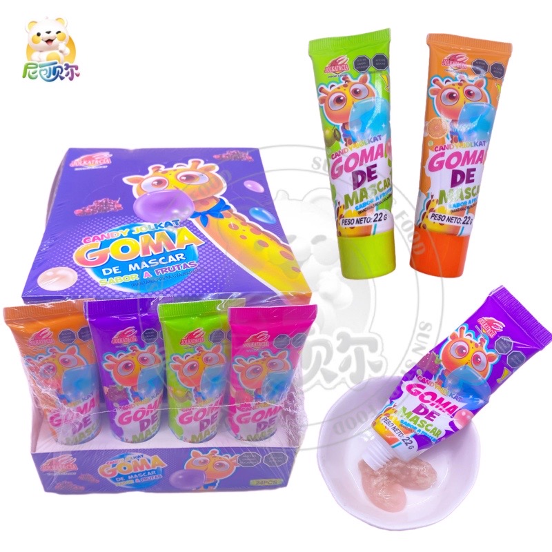 Fruit Flavor Toothpaste Shape Liquid Tube Chewing Bubble Gum Jam Candy-G392