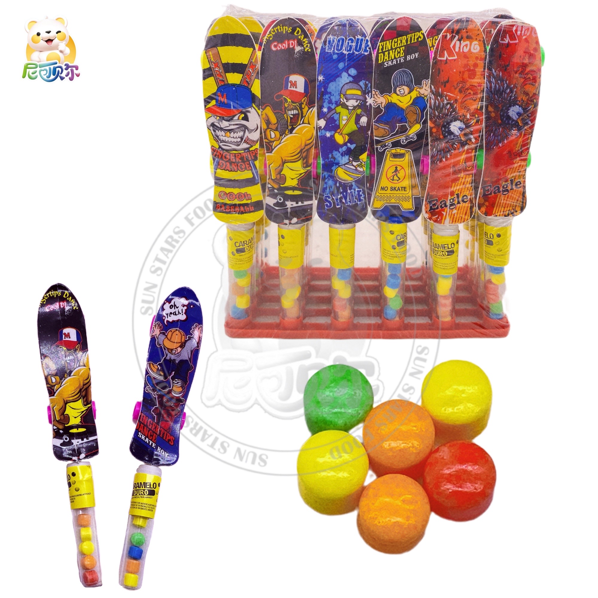 Children skateboard toys candy with tube kids sugar free Juguete new halal sweets and candy toys-T495