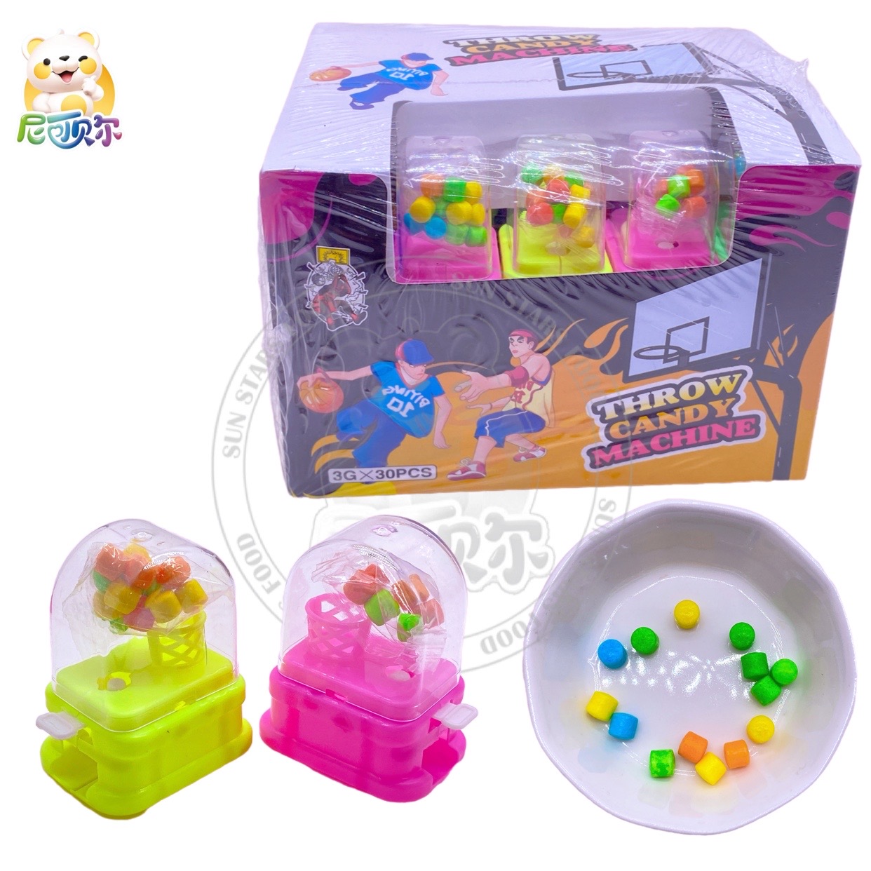 Basketball Shooting Machine Toy Candy Cheap Wholesale Colorful Sweet Halal Fruit Flavor Pressed Candy Toy From China-T486