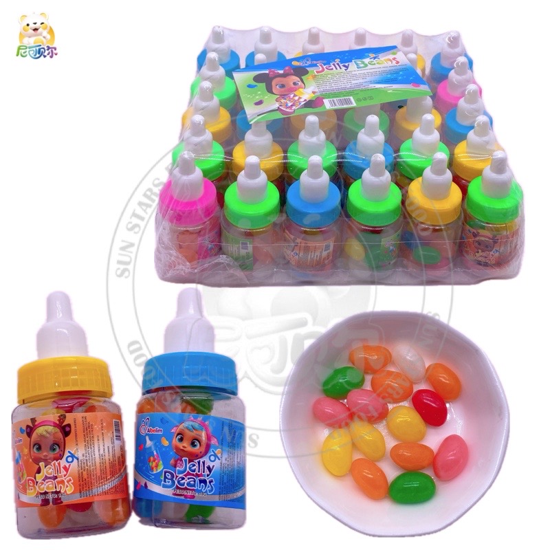 Colorful Sweet Jelly Beans Ball-Shaped Fruity Flavor Gummy Candy Soft Milk Bottle Toy Fruit Candy-G357