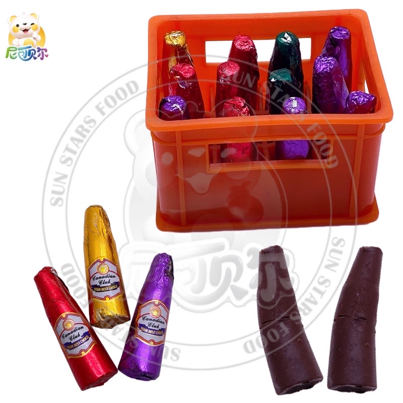 Mini beer bottle shaped black chocolate-C492