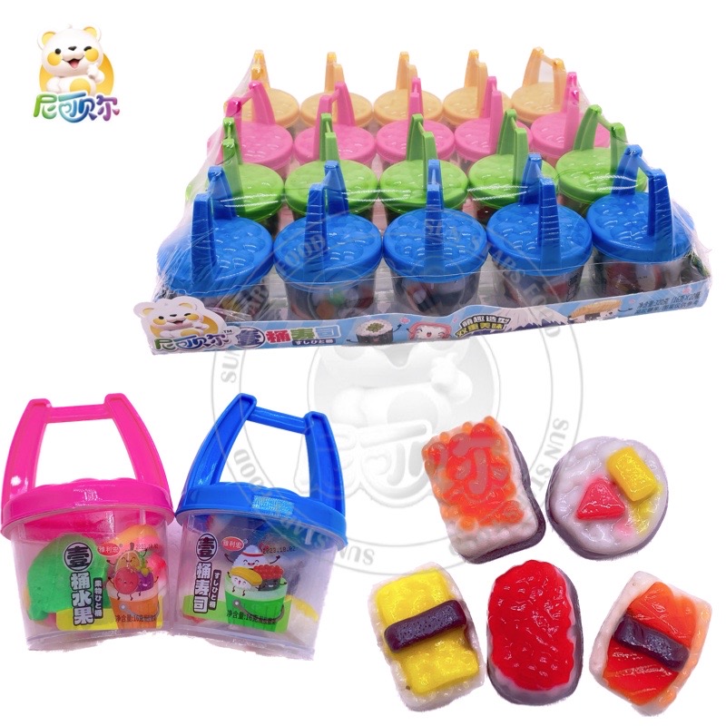 Candies Supplier Wholesale Sushi And Fruit Shape Gummy Candy Soft Sweets For Kids-G337