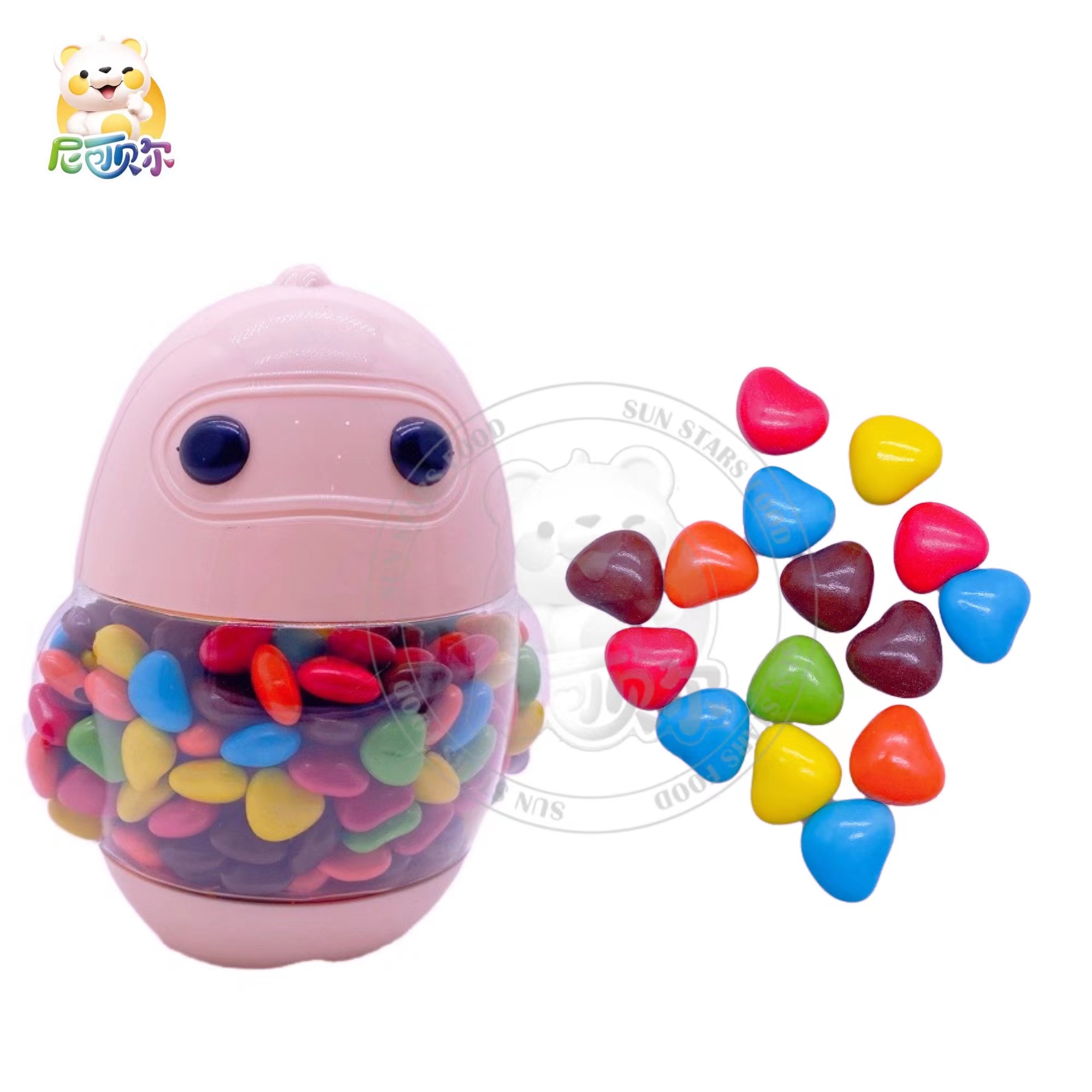 Alien Shaped Canned Children's Chocolate Candies Wholesale Halal Colorful Crispy Icing Milk Chocolate Beans-C472