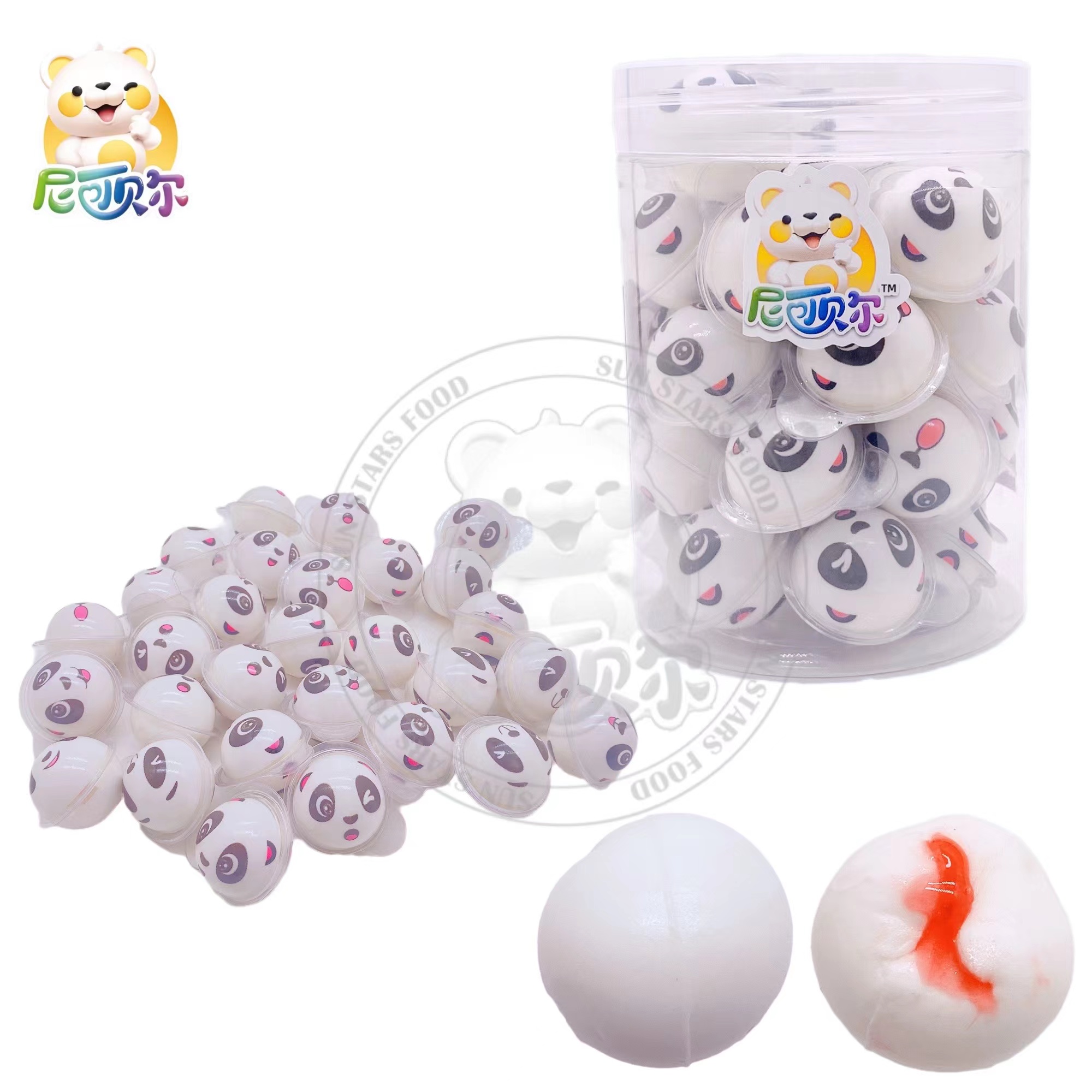 Panda Gummy Eyes Candy Eye Bear Lollipop Candies Squishy Halloween Sandwich Eyeballs With Filling Jam-G184
