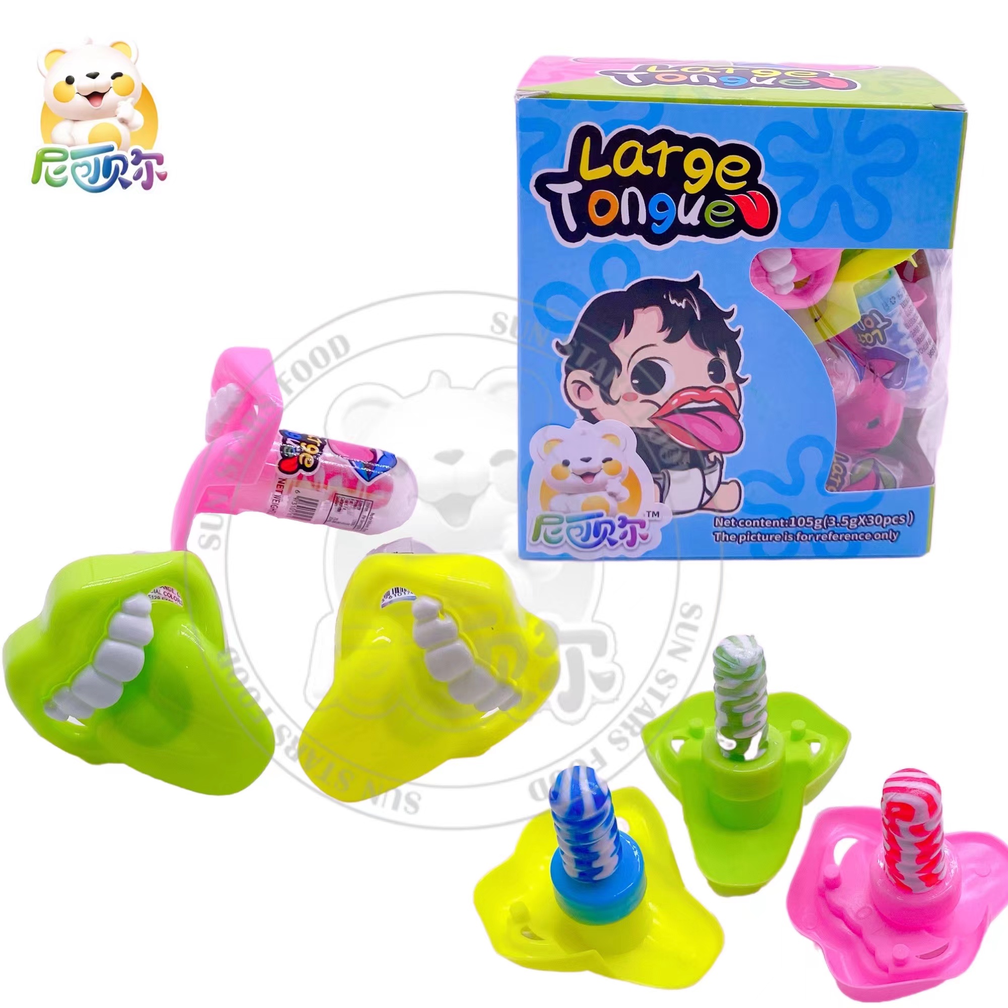 Oem Colorful Big Tongue Mouth Shape Nipple Lollipop Toy Candy And Candies Lollipop-T440