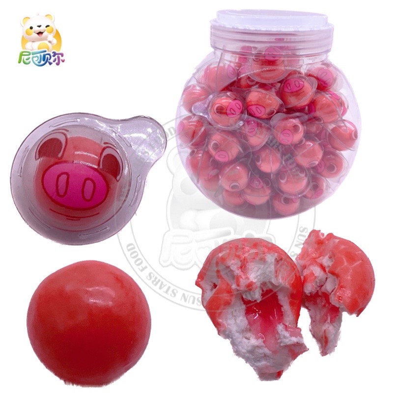 Variety Design Oem Wholesale Halal Fruity Custom Chewing Bubble Gum Ball With Jam-G405