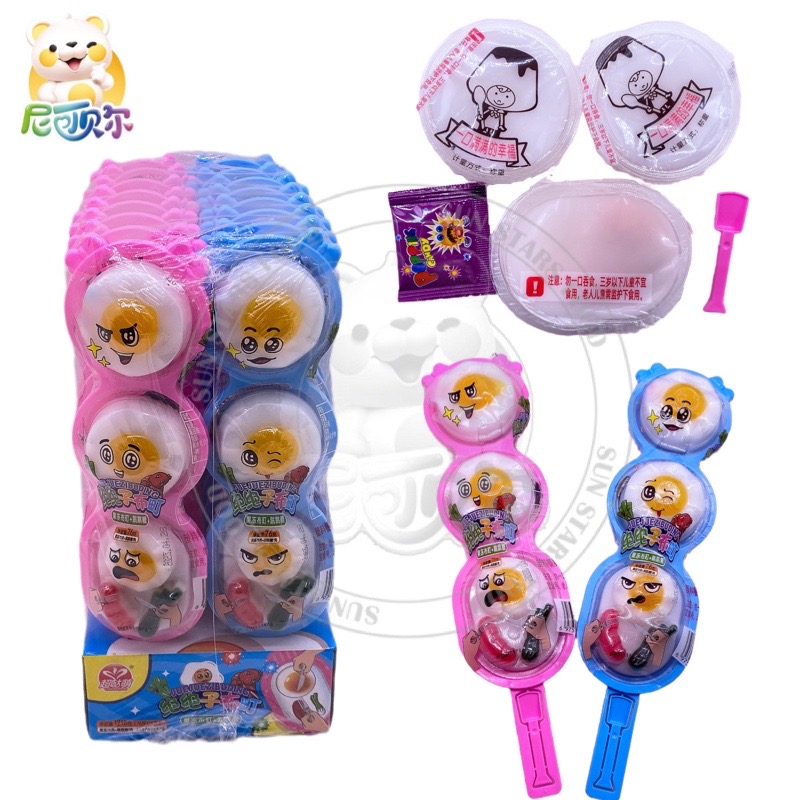Kids Educational Candy Toys Jelly Fried Pop Shape Poping Candy Cup Jelly Pudding Assorted Egg Pudding-J119