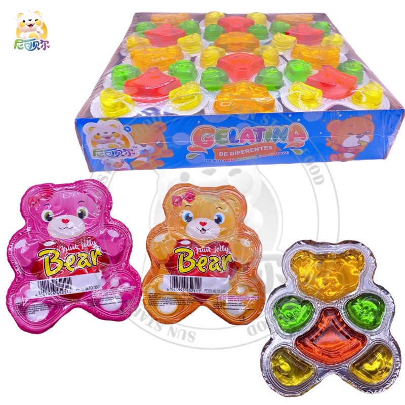 wholesale custom assorted colorful sweet fruit flavor bear shape jelly pudding jelly-J143
