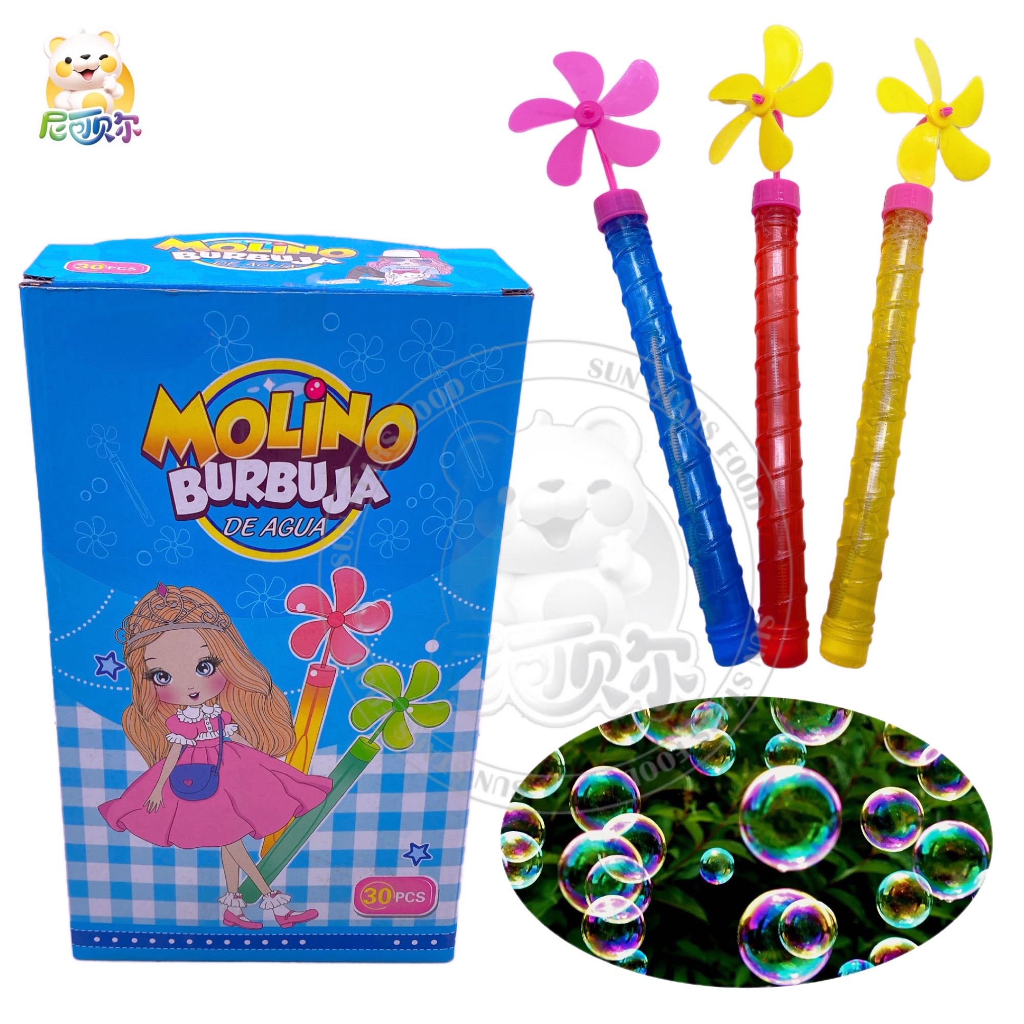 Blow Bubble Children Game Panda Cartoon Windmill Toy Shape Bubble Water-B024