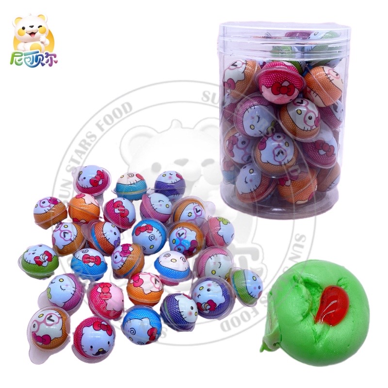 Halloween Cat shape Candy Fudge Balls Fun Sweet Fruity Cartoon Gummy candy with Jam Filling-G251