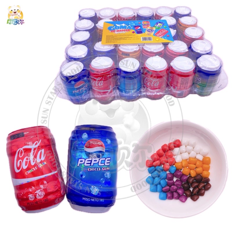Wholesale Orange Lemon Cola Flavor Mini Bubble Gum round Ball Shape Fruity Flavor in Box Packaging-G389