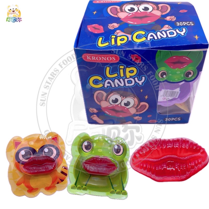 Hot Red Lips Animal Gummy Candy Sexy and Fancy Kiss Lip Design Fruity Flavor Ball Shape Sweet Treat in Bottle Packaging-G358