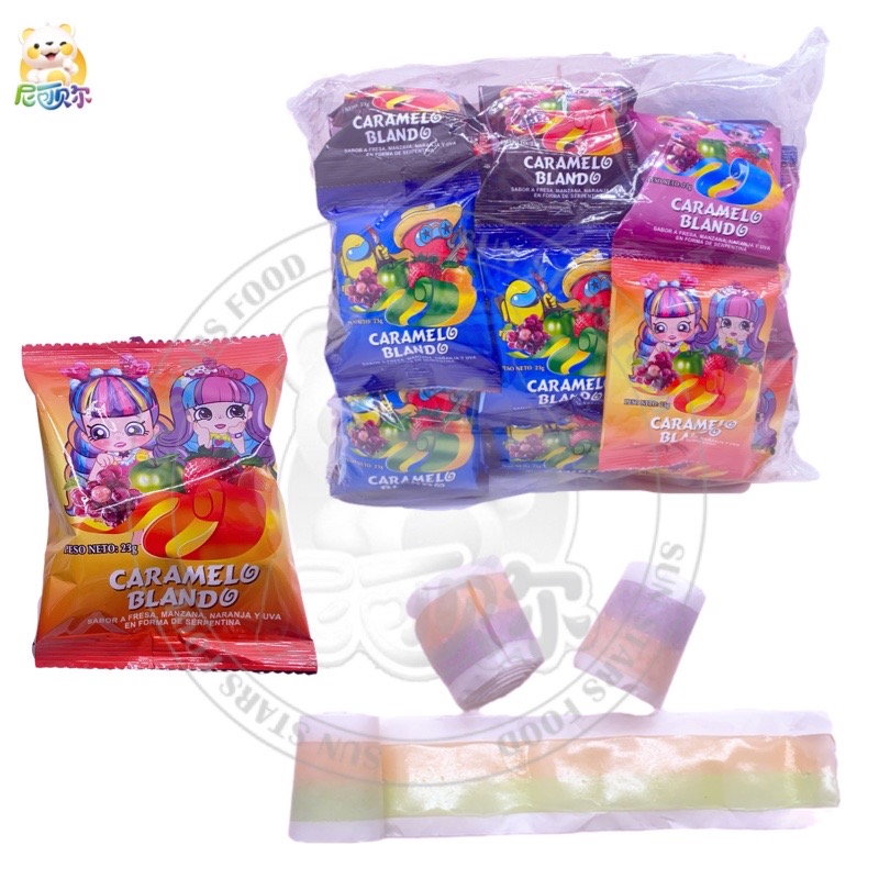China Best Selling Fruit Flavored Two Color Candy Roll Jelly Fudge Fun Snacks For Children-G315