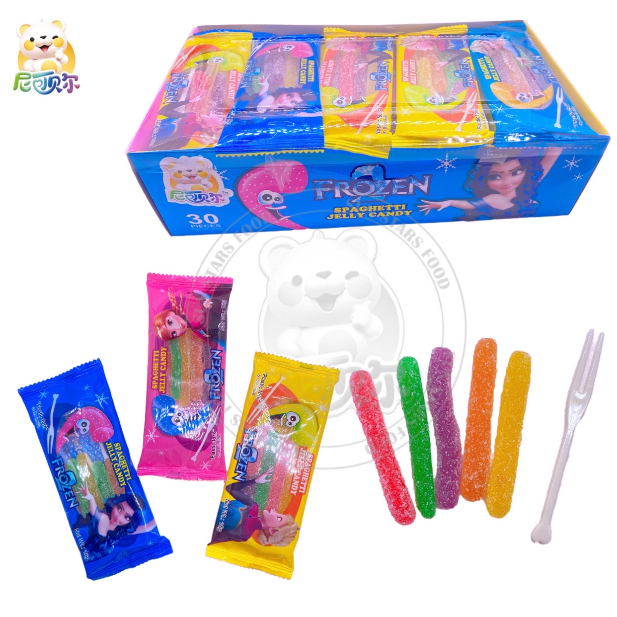 Factory Direct Sale Hot Sale Custom Personal Label Sour Belt Gummy Candy Fruit Flavour Sour Straws Candy Strip-G281