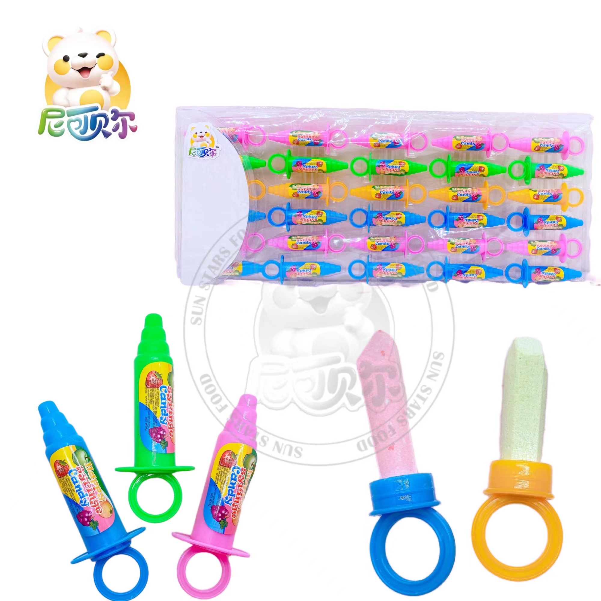 Fruity Finger Ring Chalk Shape Hard Lollipop Candy-T439