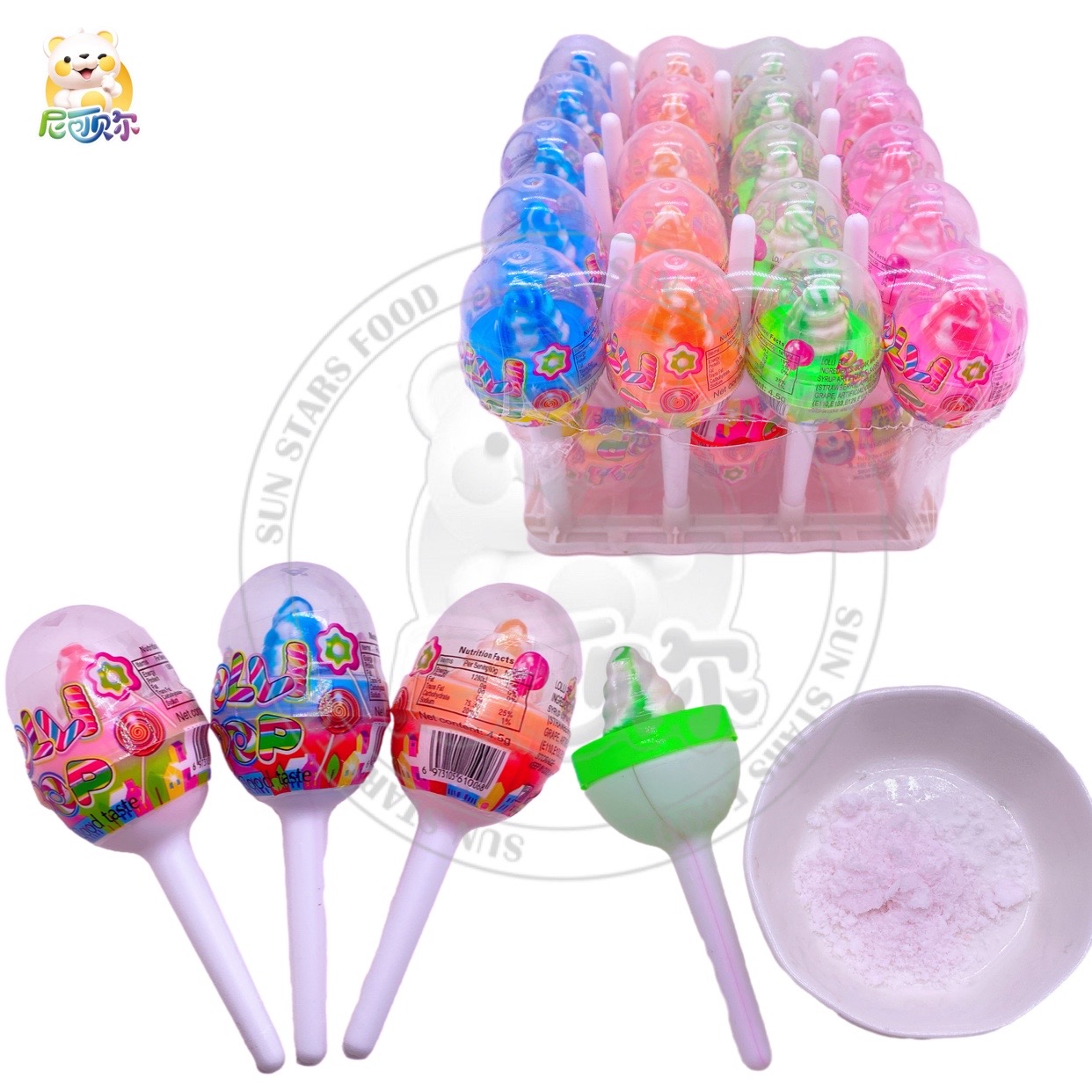 Low Moq Fruit Flavor Nipple Lollipop Candy With Sour Powder Candy-H393