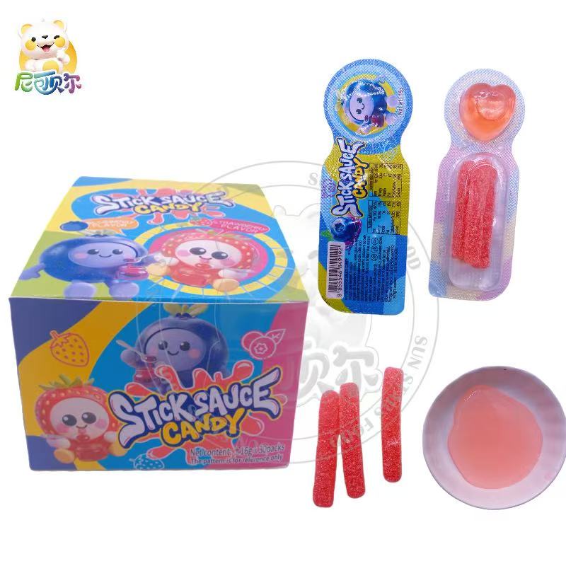 Creative Stick Sauce Candy Stick Shape Fruit Flavor Boxed Fun Kids Snack
