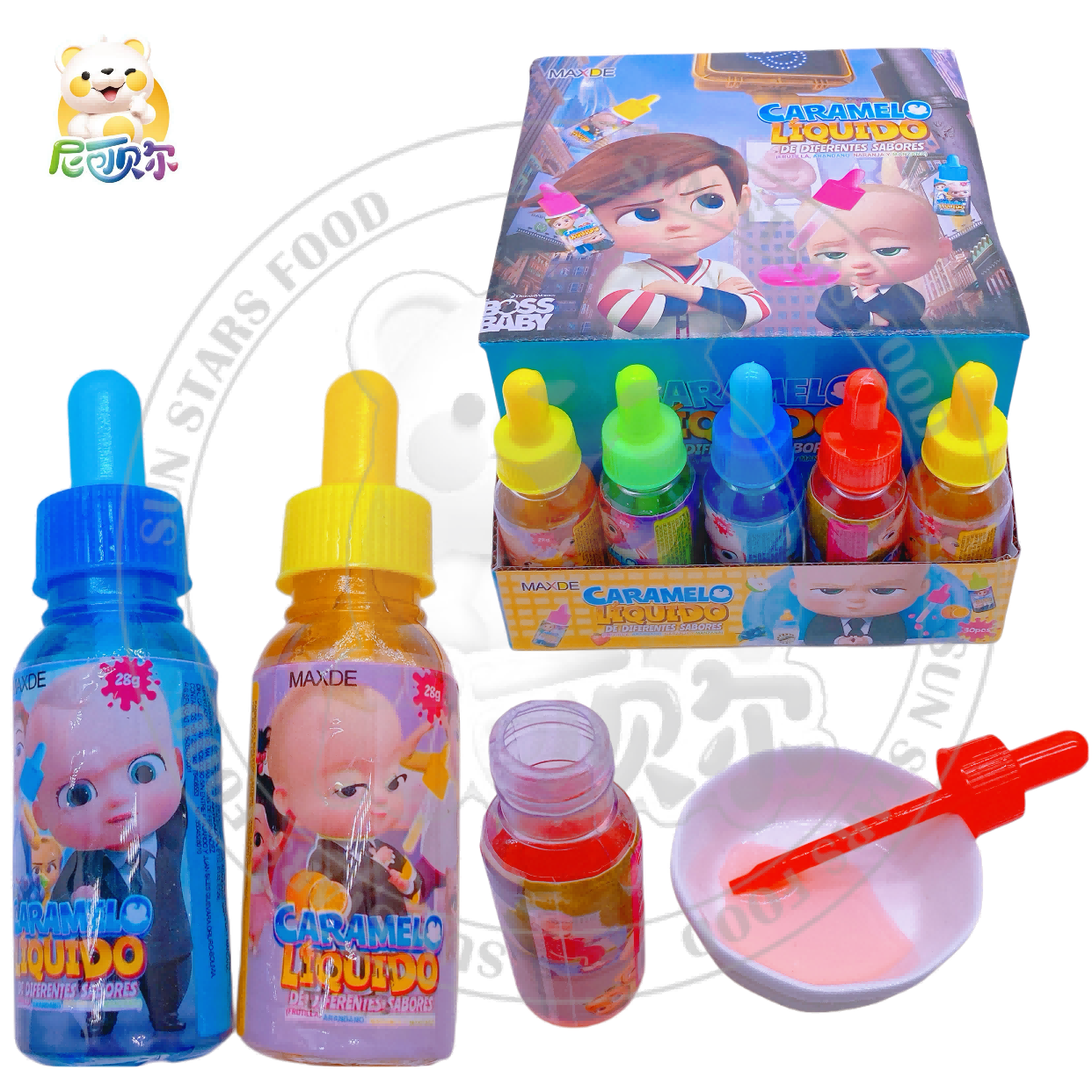 Hot Sale Kids' Fruity Flavored Funny Dropper Shape Liquid Candy Box Packaging Wholesale Fruit Jam-C152