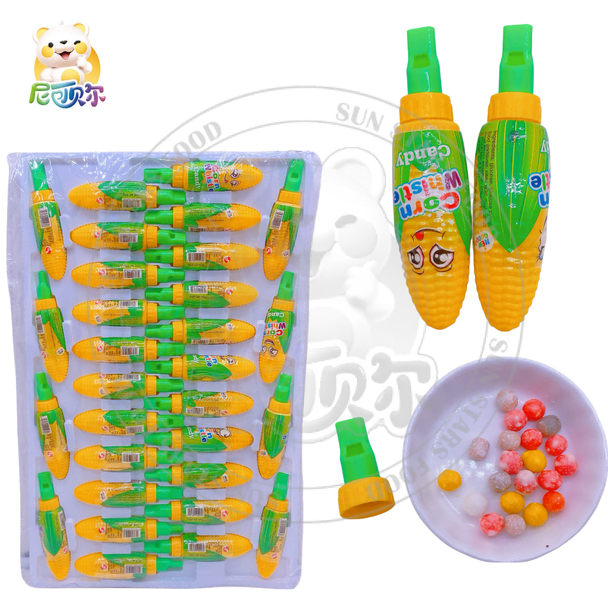 Funny Hanging Board Whistle Grenade Toy Candy With Colorful Ball Candy-T597