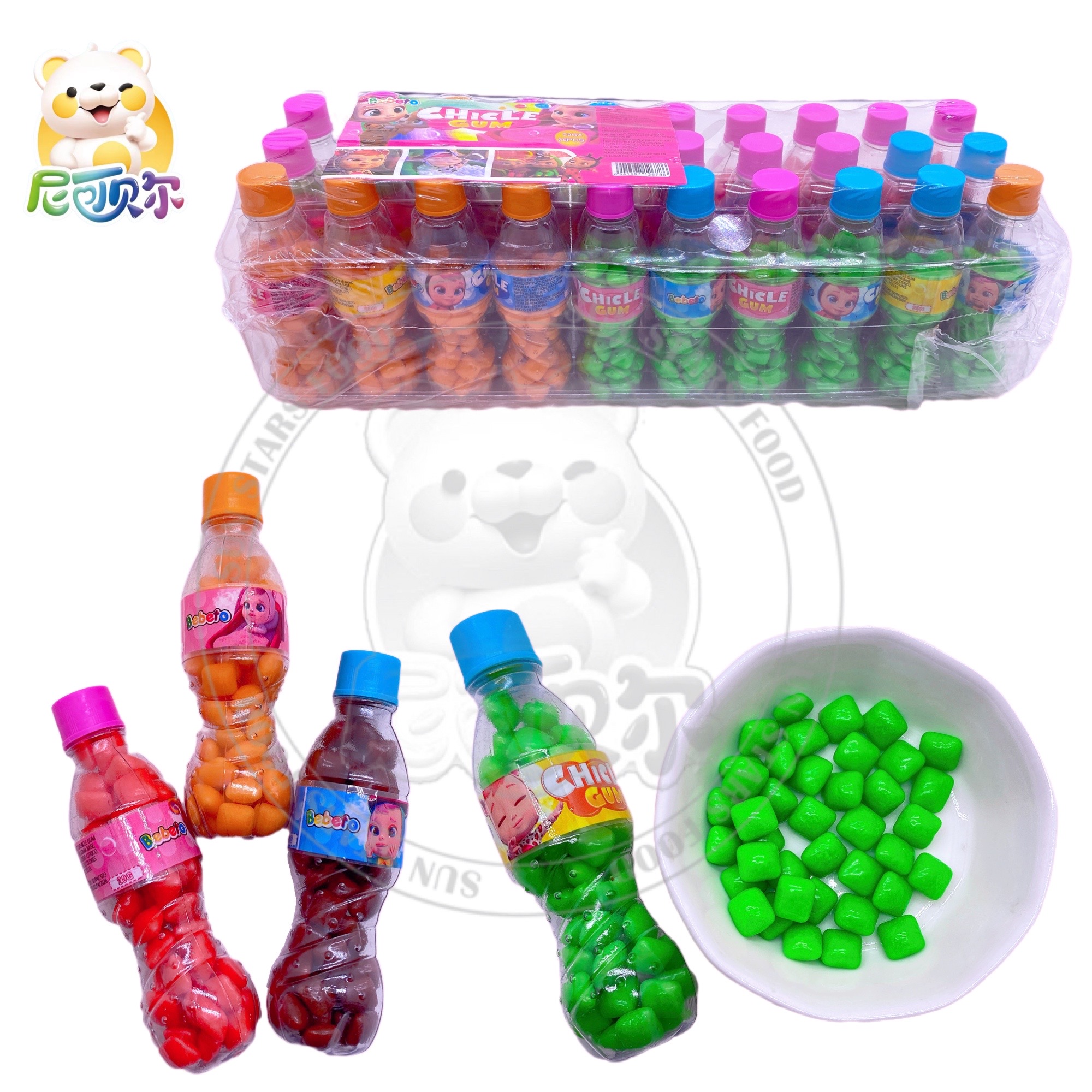 Tutti-frutti Bubble Gum Products Bottle Custom Chew Custom Oem Bottle Chewin Cheap Chiclet Chewing Gum Wholesale-G376