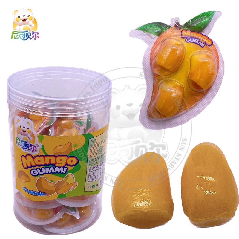 Hot Selling Mango Shaped Chewing Soft Candy Peeled Mango Soft Candy-G340
