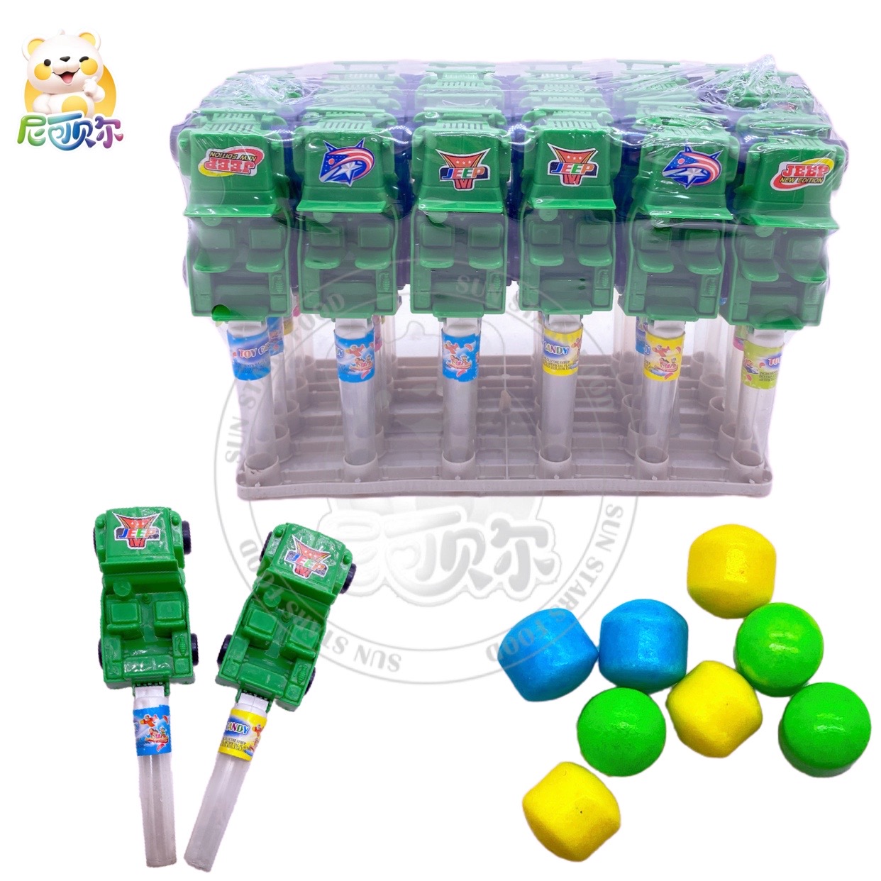 High Quality Jeep Shaped Toy Candy Colored Sweet Halal Fruit Flavored Squeeze Candy-T471