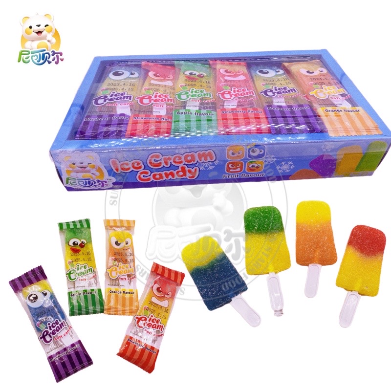 Hot Selling Ice Cream Shape Four Fruity Fudge Lollipops-G258