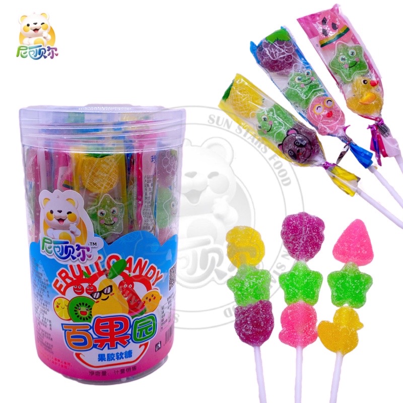 Different Colors Of Fruit Soft Candy Lollipops With Clear Wrapper Factory Wholesaler For Sale-G330