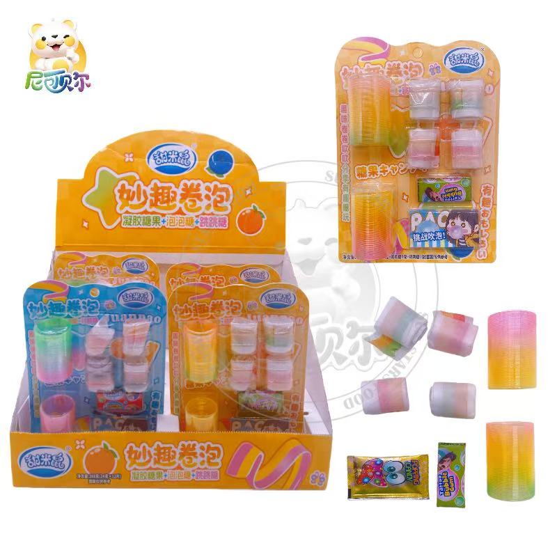 Bubble Gum with Roll Gummy Candy Fairy Design Jelly Sweets with Rainbow Bubble Toy for Kids' Fun Snacking
