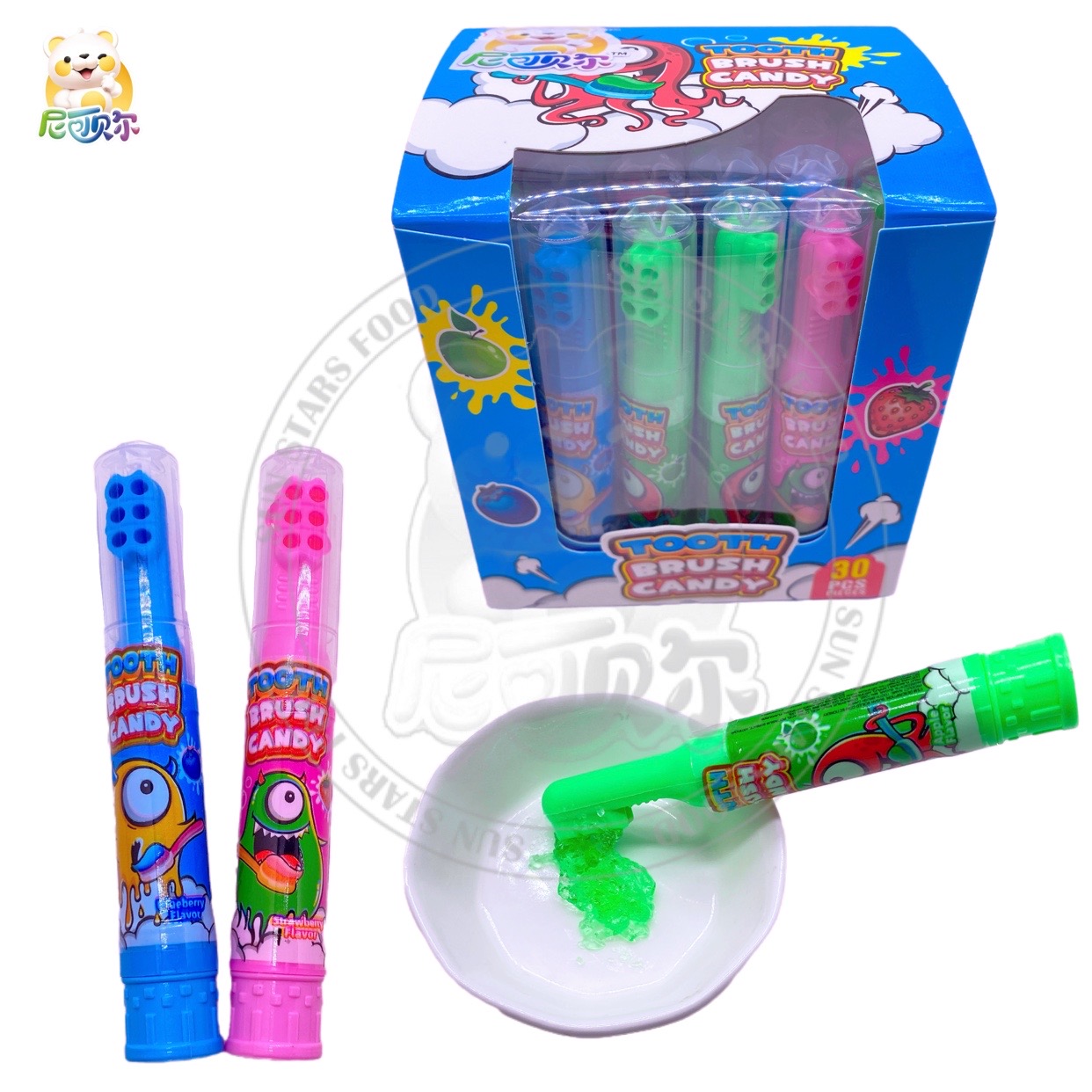 Halal Delicious Toothbrush Toy Candy Fruity Snacks Liquid Jam Toothbrush Candy With Liquid Healthy Fruit Jelly Candy-J129