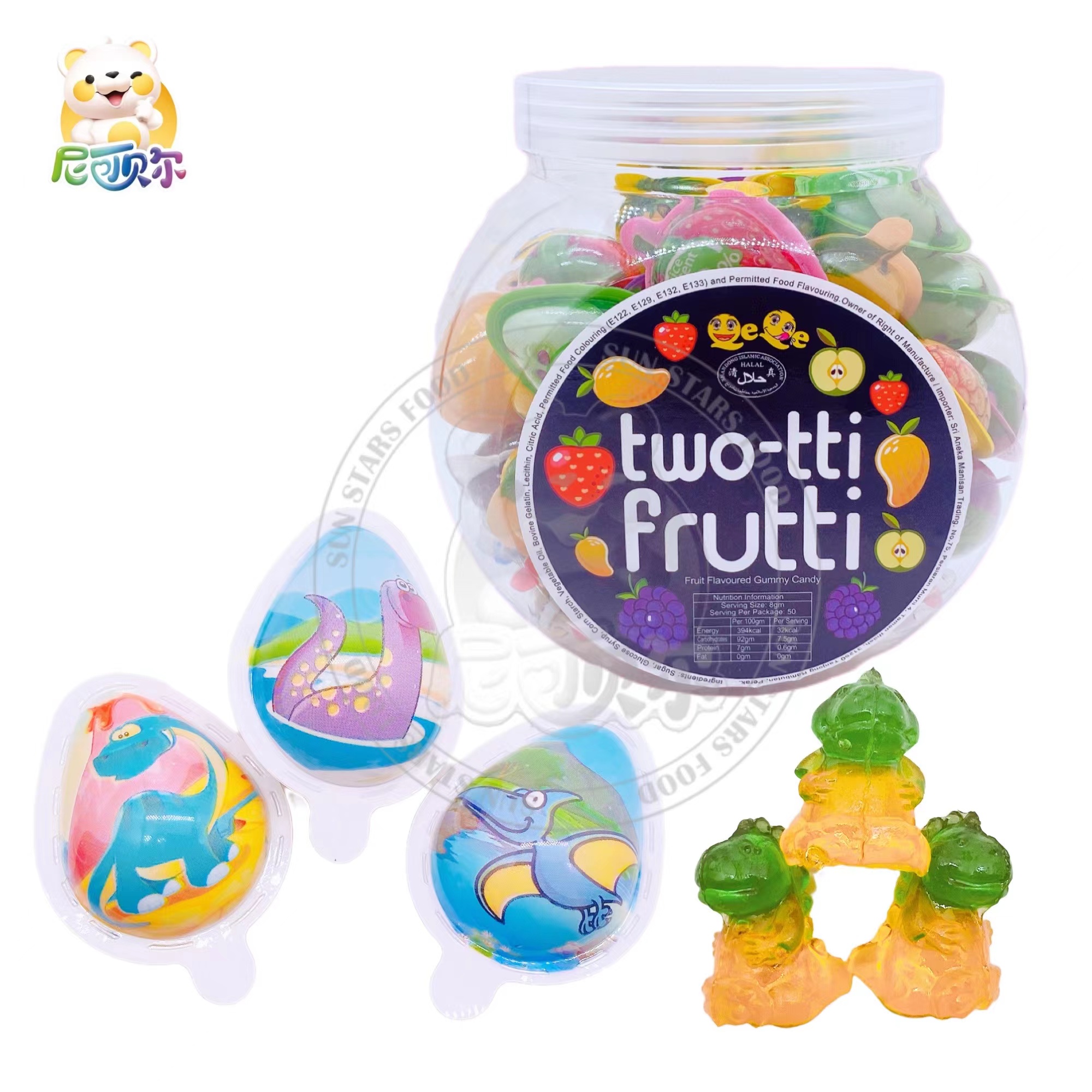 China Wholesale New Fruit Funny Candy 3D Dinosaur Shaped Soft Candy Gummy Candy-G189