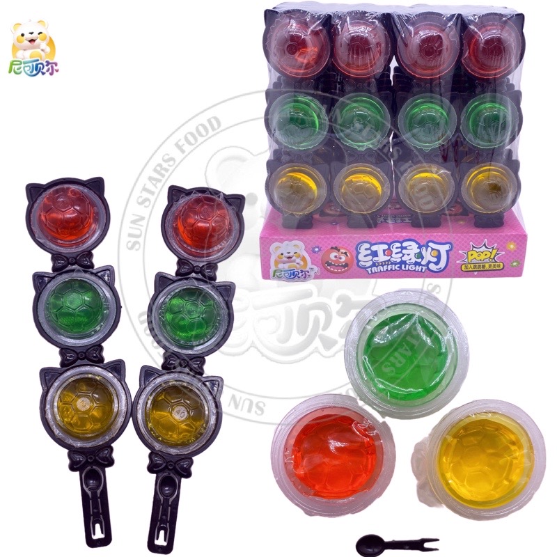 Fruity Jelly Cup Traffic Light Mini Pudding Candy In Box-J125