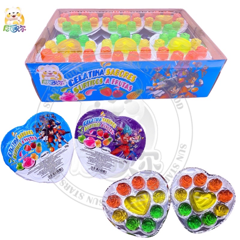 Jelly Cute Rose Flower Heart Jelly Fruit Flavor Multi Colors Candy And Sweets-J140