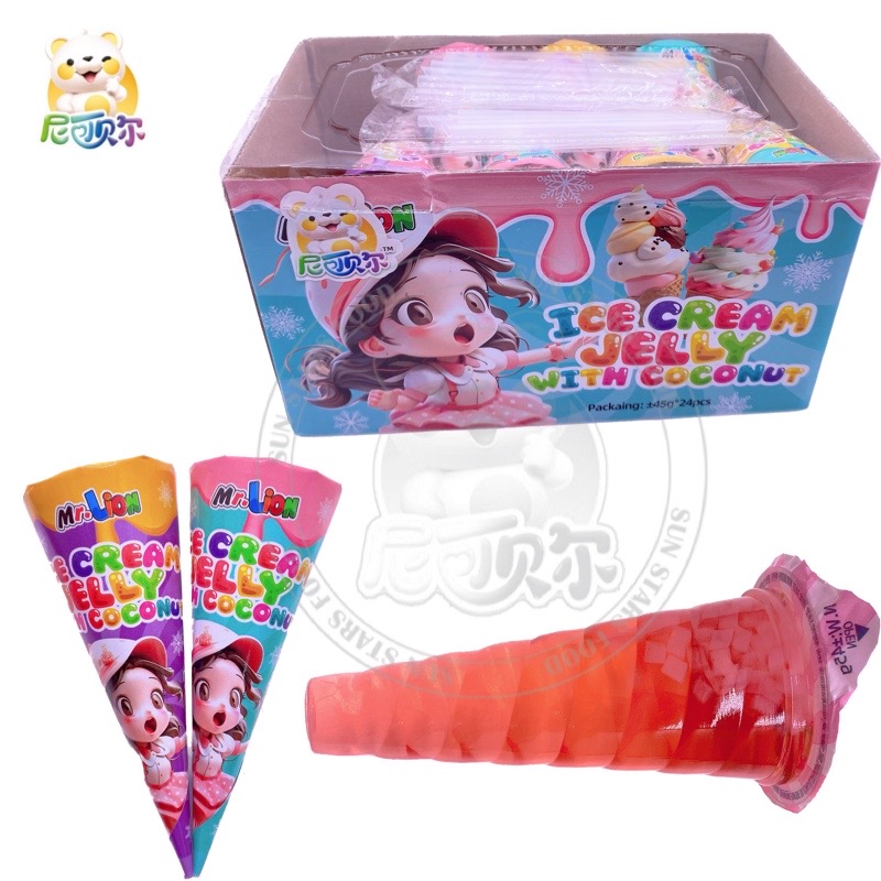 Wholesale Fruit Flavor Ice Cream Shape Jelly Candy-J155