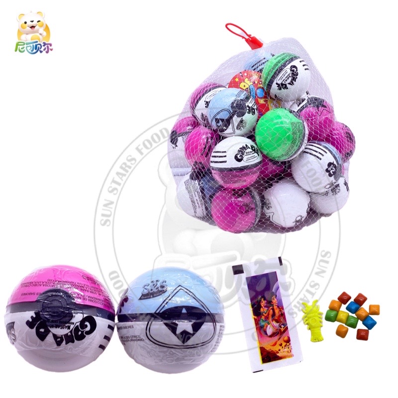Magic Pocket Monster Ball Toy Candy Bubble Candy Cartoon Tattoo Sticker-T501