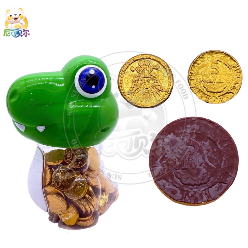 Factory Wholesale Customization Halal Dinosaur Bottled High Quality Gold Coins Chocolate Coins-C526