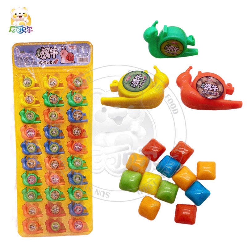 Plastic Snail Whistle Toys With Empty Candy Tube For Kids Candy Package-T498