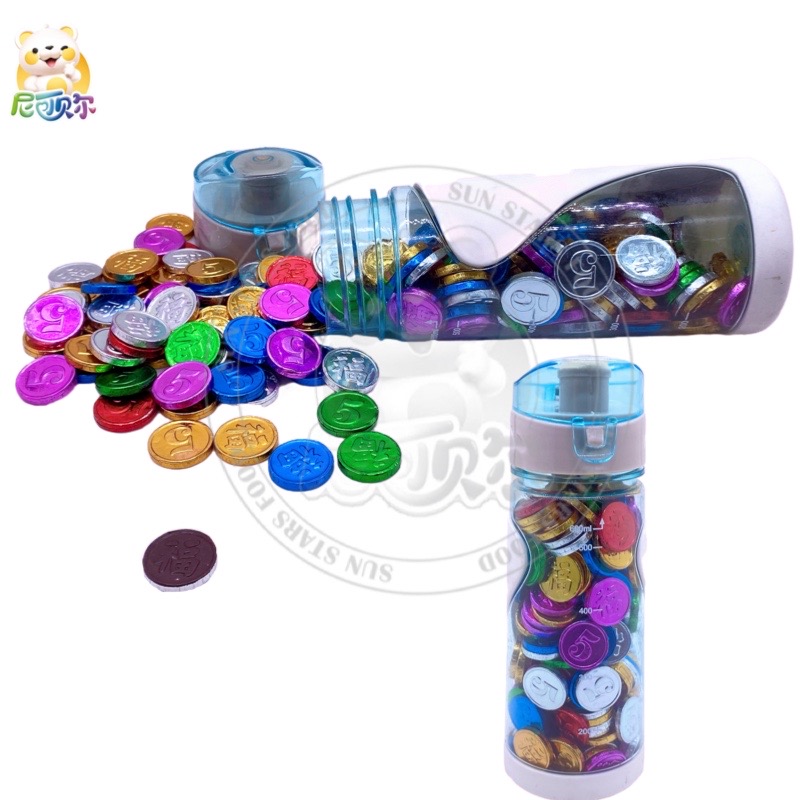 Factory Wholesale Customization Halal Water Bottled High Quality Colourful Gold Coins Chocolate Coins-C530