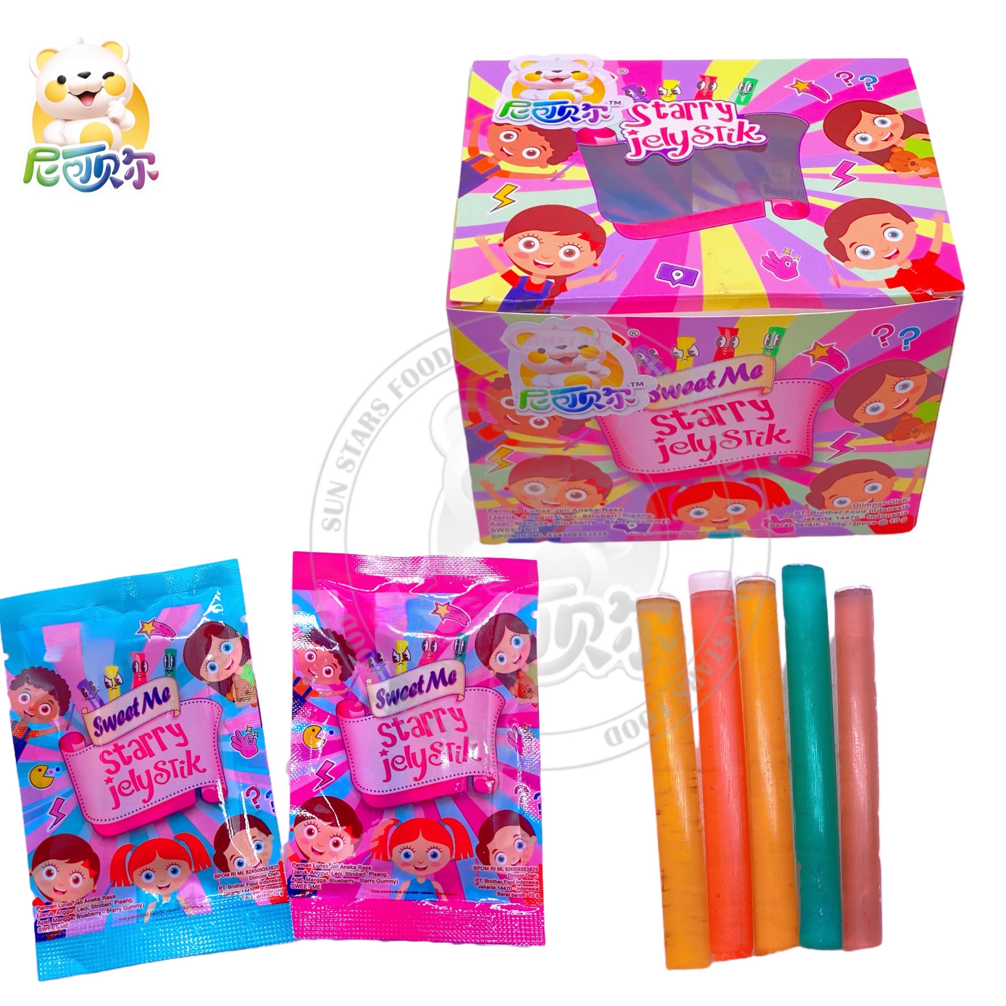 China Factory Wholesale Custom Halal Assorted Fruit Flavor Stick Jelly Candy From China-J131