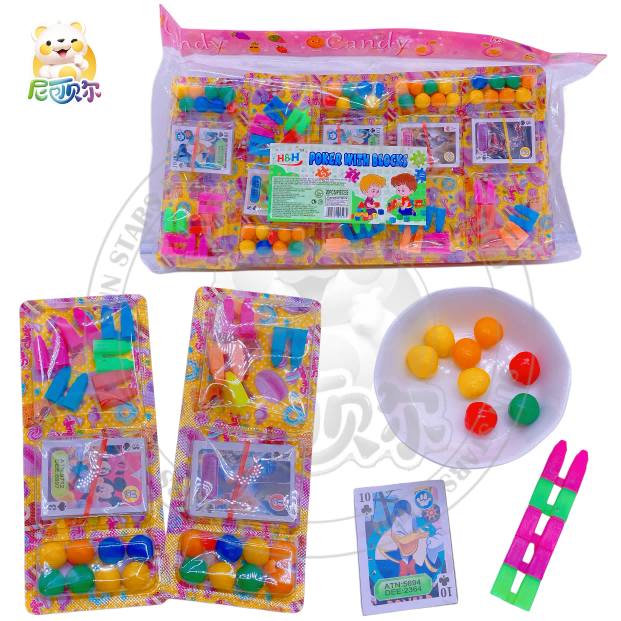 Unisex Funny Tablet Candy Toy PVC Soft Candy Pressed with Poker Card Cartoon Promotional Toys for All Ages-T591