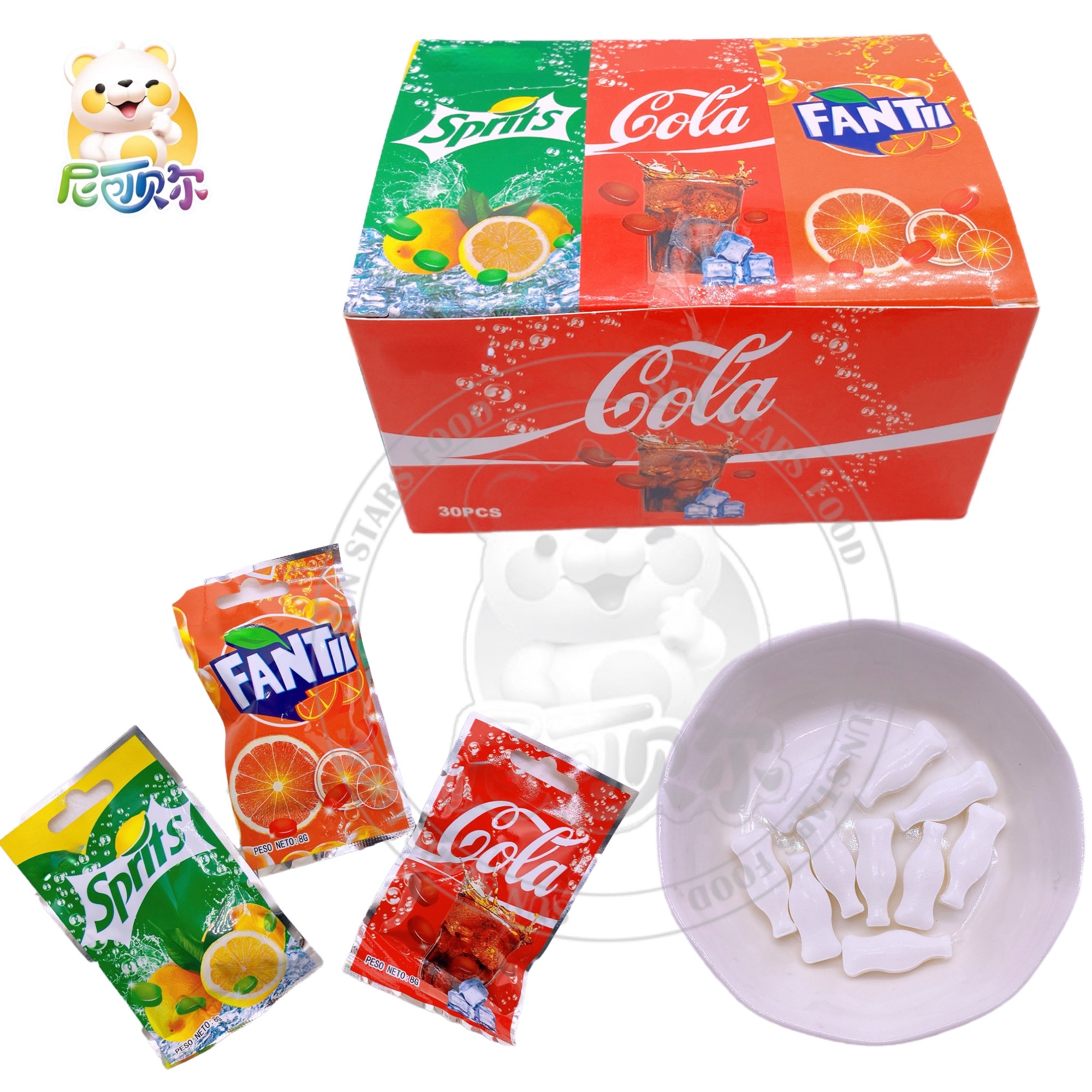 Cool Differ Soda Flavor Hard Candy Compressed Candy In Bag-H377