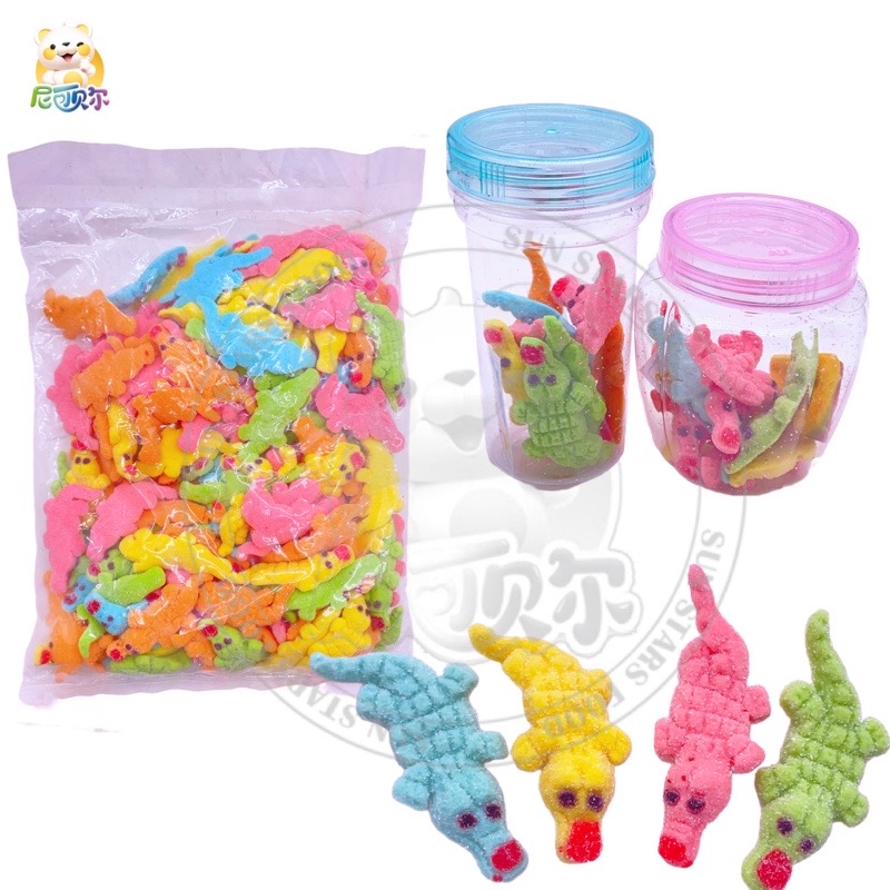 3d Mashmallow Exquisite Fun Sweet Crocodile Shape Mashmallow Mixed Fruit Flavor Halal Cotton candy-M114