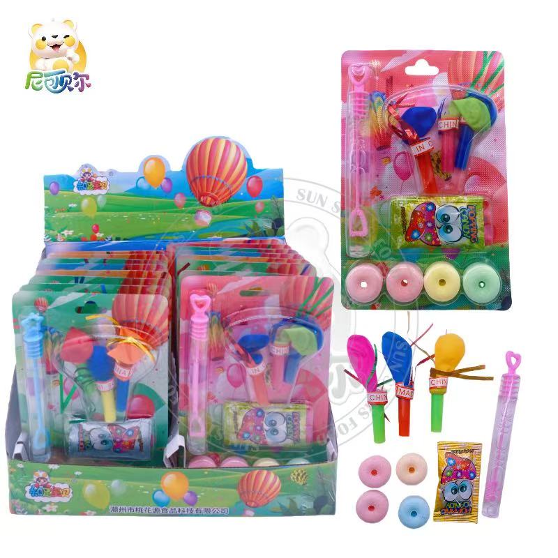 Hot Air Balloon Candy & BUBBLE WATER Assorted HARD Sweets with Party Whistle Toys for Kids' Snacks