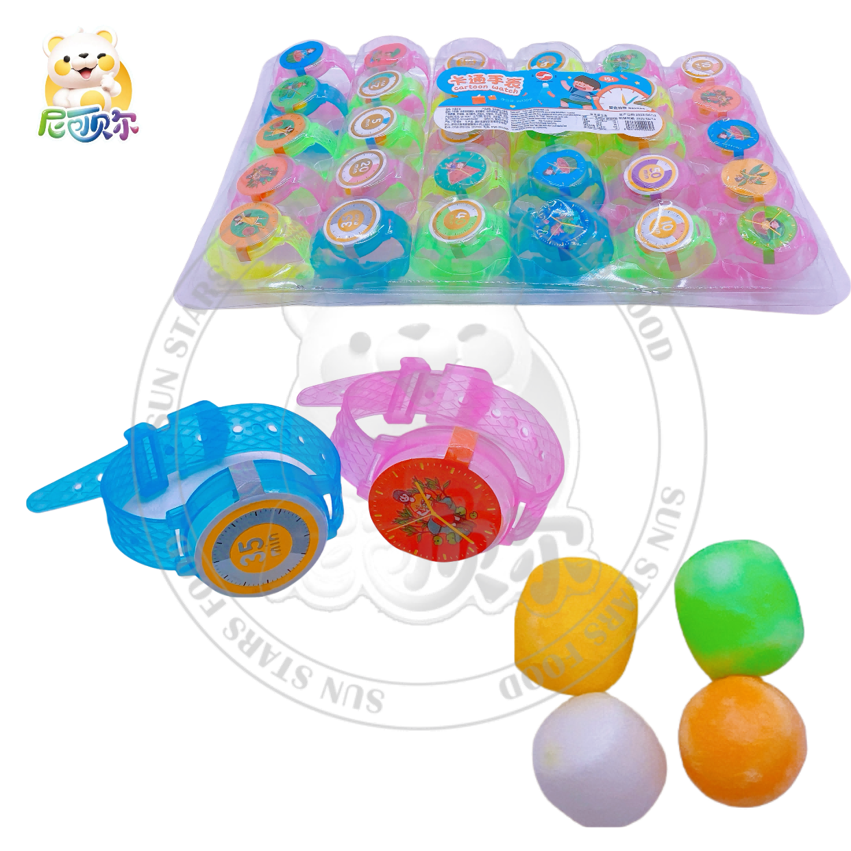 Hot Sale Unisex Cartoon Sweet PVC Watch Toy Colorful Soft Candy for Promotional Toys-T605
